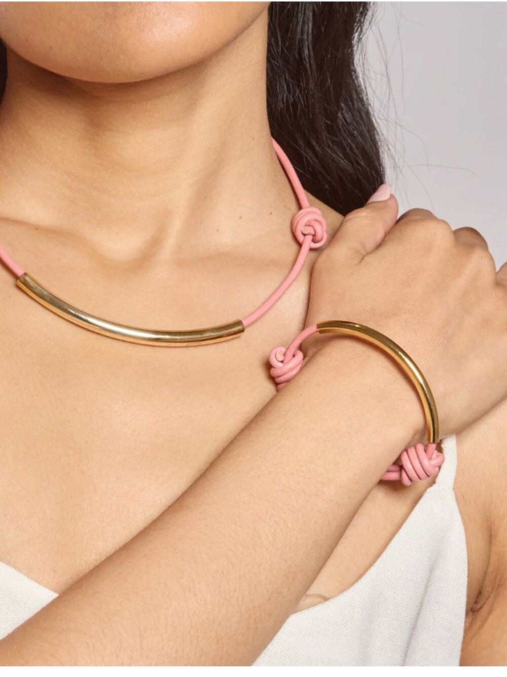 Lady Grey Leather Bond Bracelet